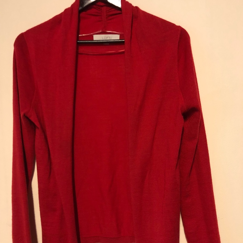 LOFT Vivid Red Cardigan -